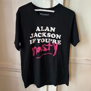 Funny "Alan Jackson If You're Nasty" Country Music Vinyl Ranch Black T-Shirt